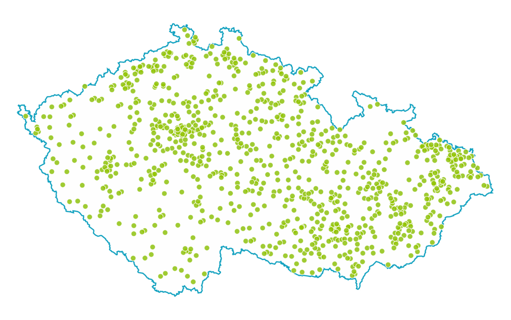 Mapa zapojených škol v diagnostice